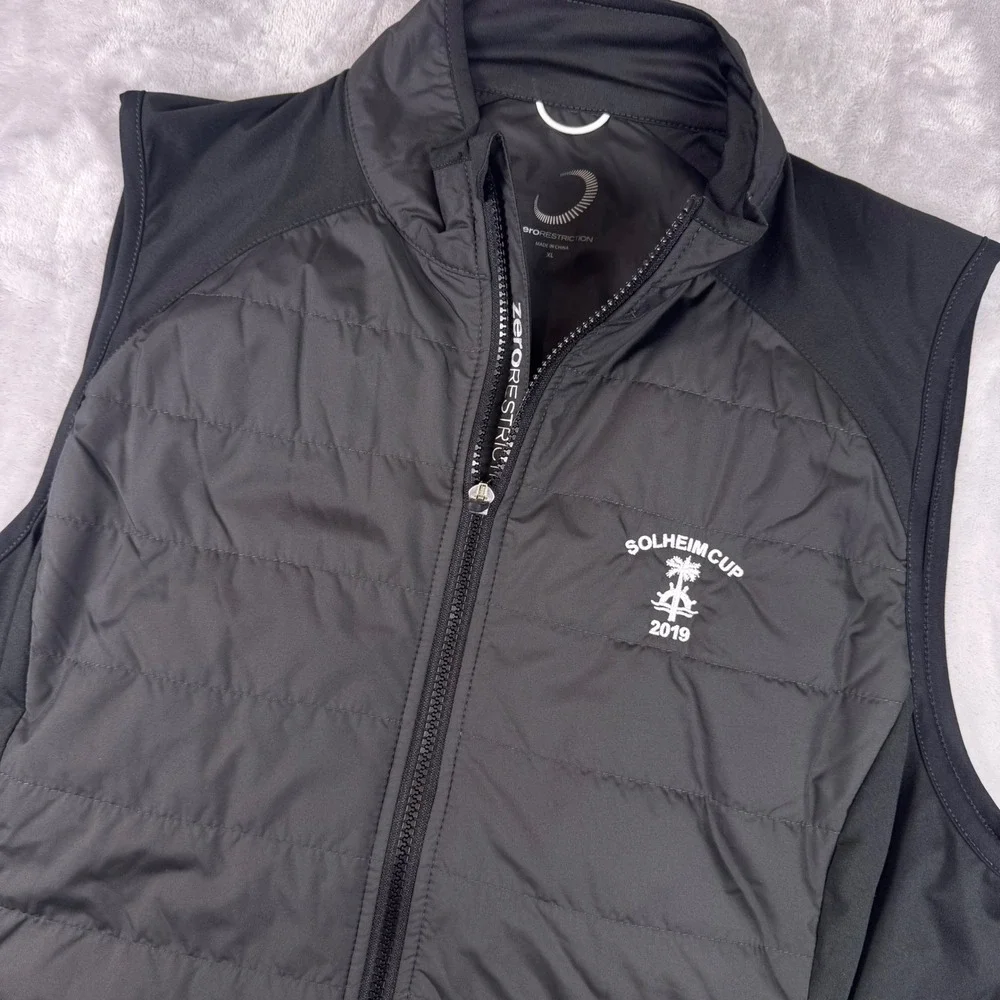 Zero Restriction Primaloft Quilted Golf Vest Mens Black XL Solheim Cup 2019